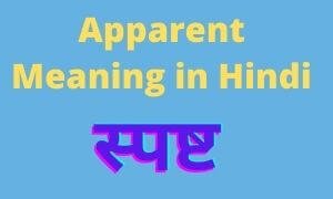 Apparent Meaning in Hindi - Best Apparent in Hindi Meaning